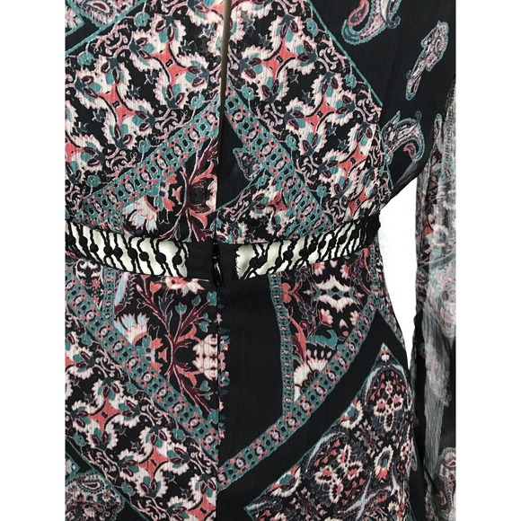 Jessica Simpson Multicolor Print Crochet Trim Handkerchief Hem Dress - Picture 10 of 11